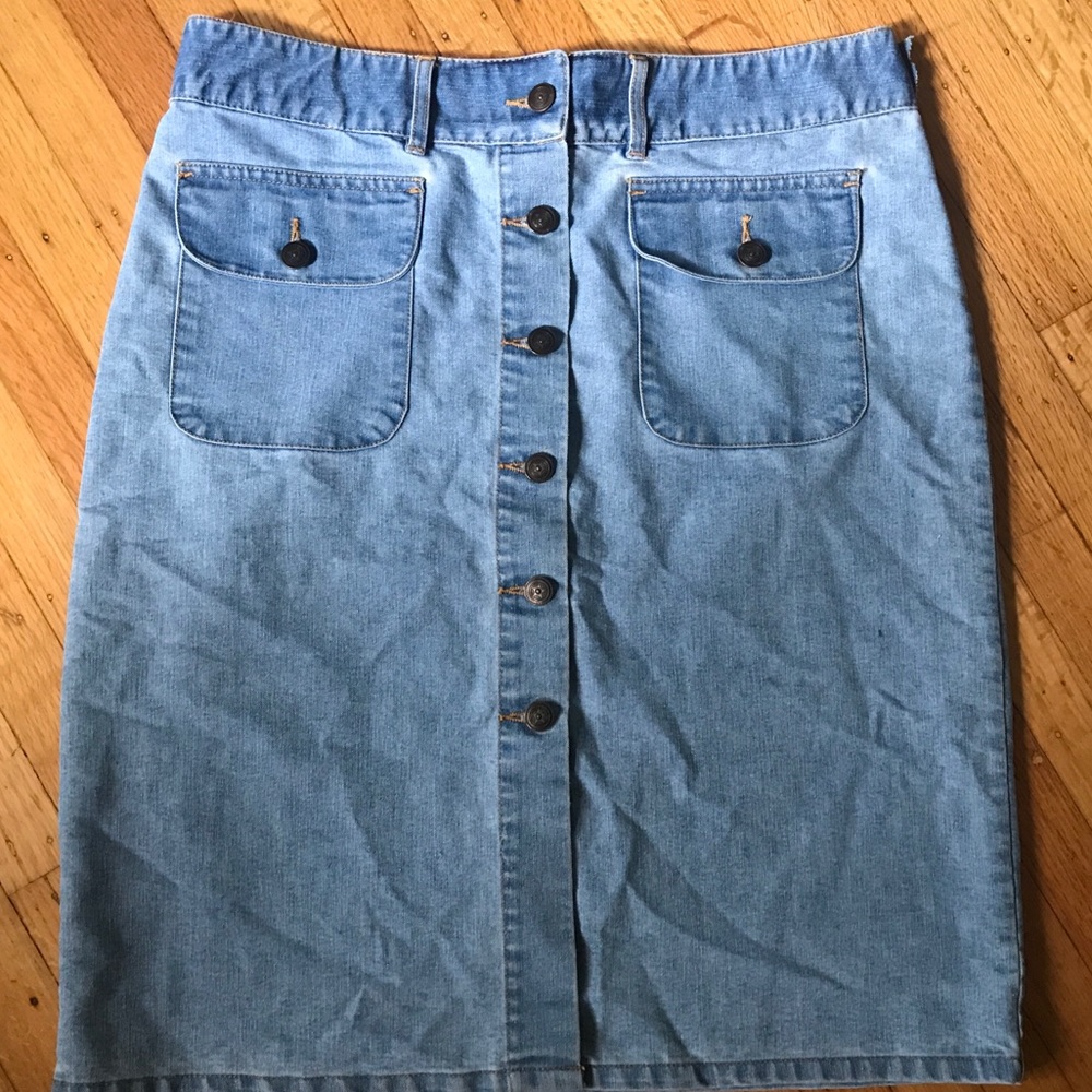 Vintage Button Up Denim Skirt